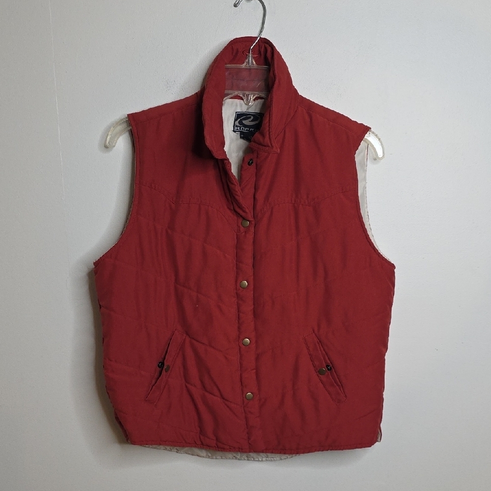 Roper Red Rust Quilted Vest Sz MEDIUM